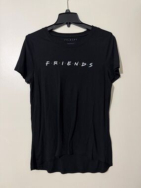 FRIENDS Black Short Sleeve Logo Tee with Colored Dots